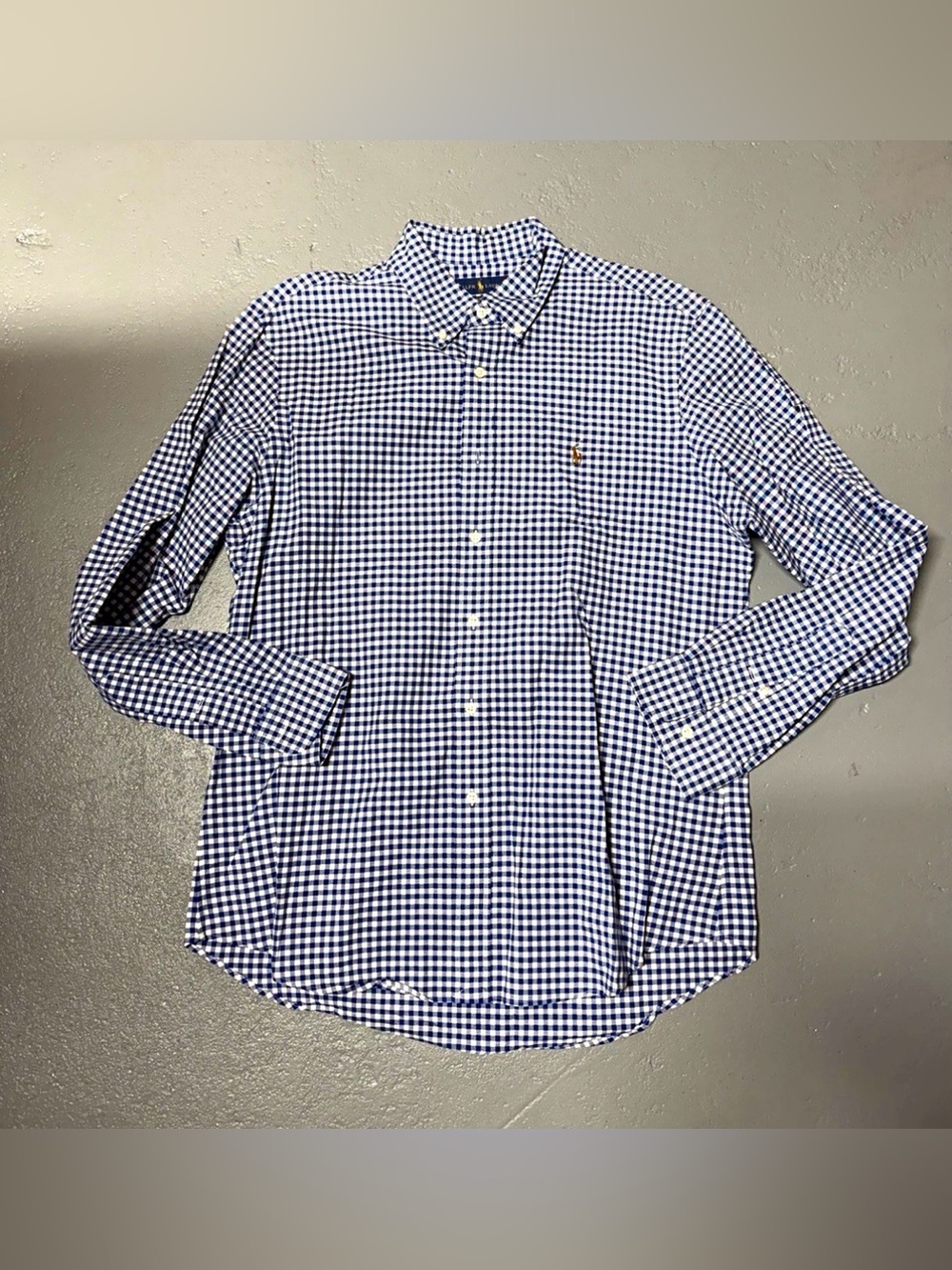 Ralph Lauren Men’s Slim Fit Stretch Oxford Check Button Down Shirt Size Large